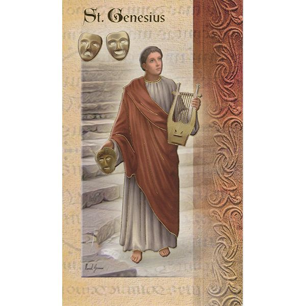 St Genesius Mini Lives of the Saints Holy Card