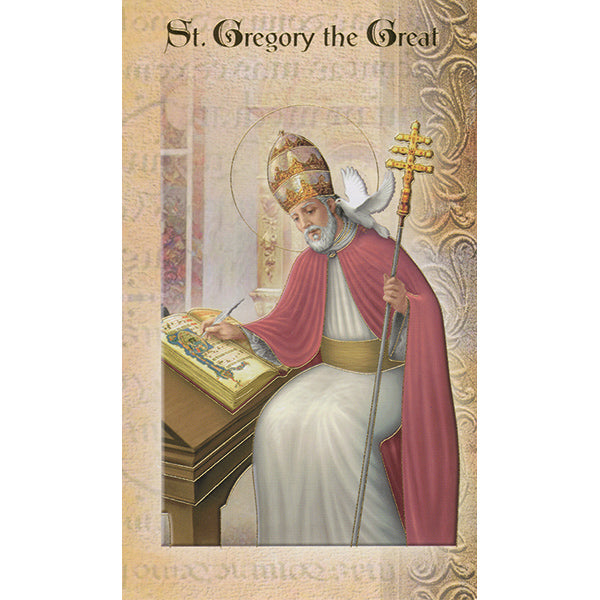 St Gregory the Great Mini Lives of the Saints Holy Card