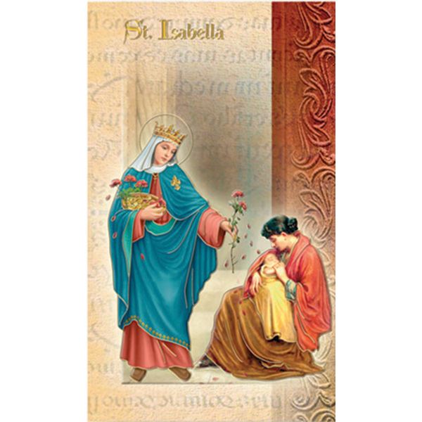 St Isabella Mini Lives of the Saints Holy Card