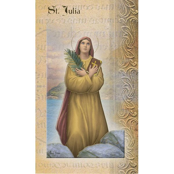 St Julia Mini Lives of the Saints Holy Card