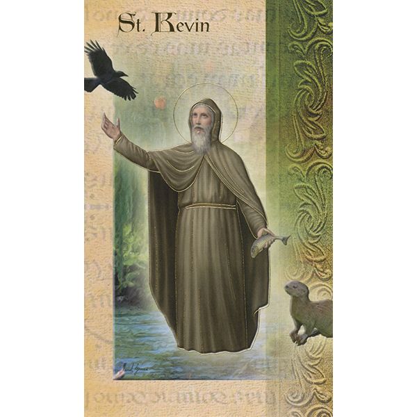 St Kevin Mini Lives of the Saints Holy Card