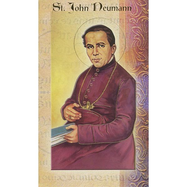 St John Neumann Mini Lives of the Saints Holy Card