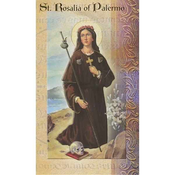 St Rosalia of Palermo Mini Lives of the Saints Holy Card