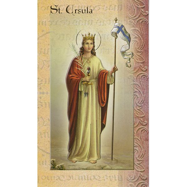 St Ursula Mini Lives of the Saints Holy Card