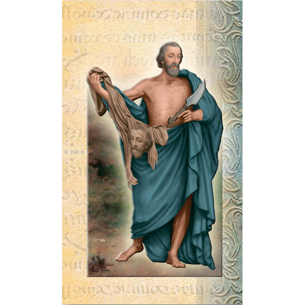 St Bartholomew Mini Lives of the Saints Holy Card