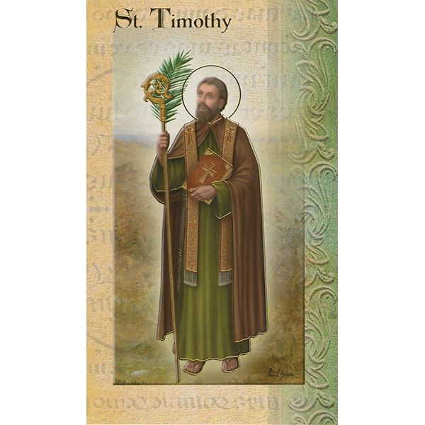 St Timothy Mini Lives of the Saints Holy Card