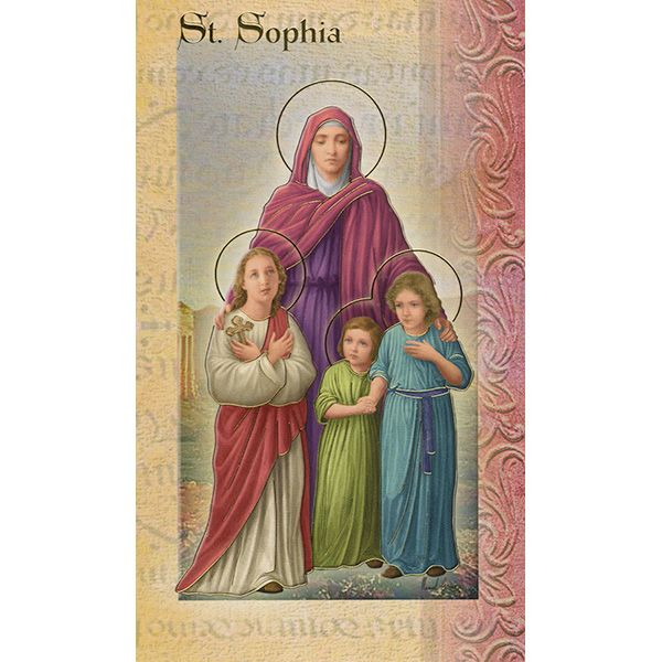 St Sophia Mini Lives of the Saints Holy Card