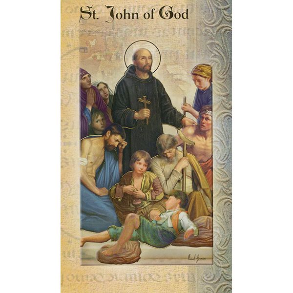 St John of God Mini Lives of the Saints Holy Card