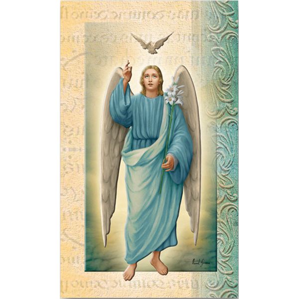 St Gabriel Mini Lives of the Saints Holy Card
