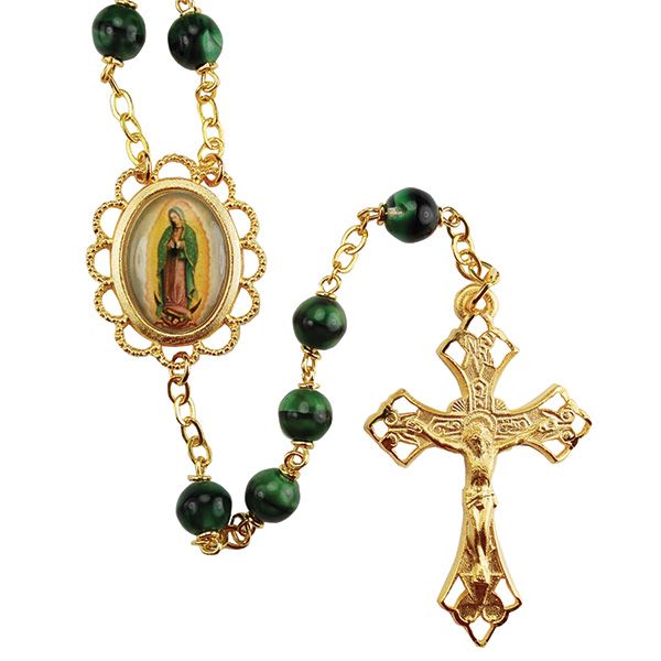 Green Guadalupe Rosary