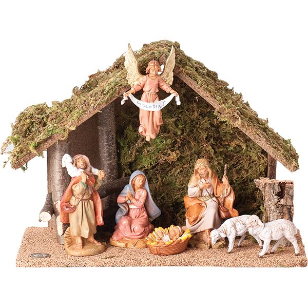 7PC FONTANINI NATIVITY SET WITH STABLE