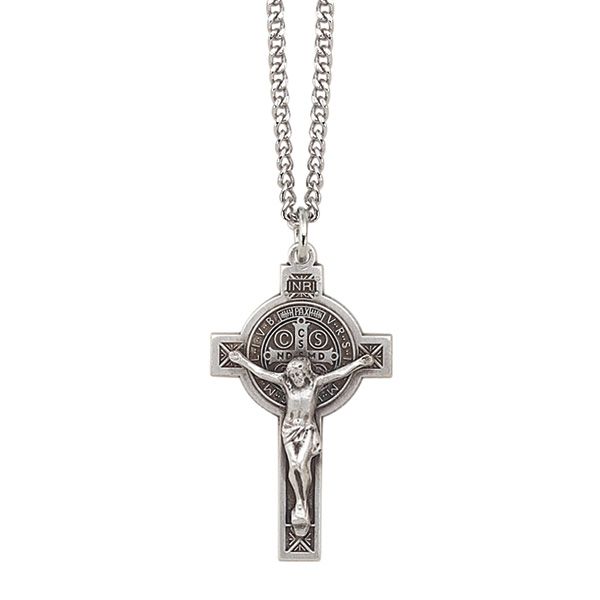 Sterling Silver Small St Benedict Crucifix