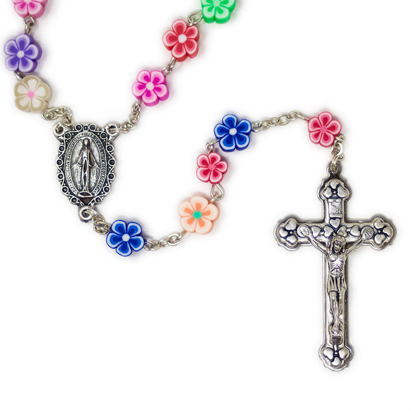 Multi Color Flower Rosary