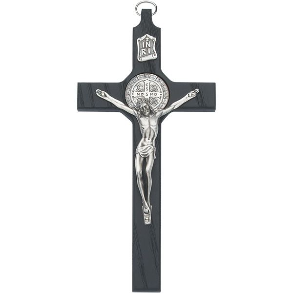 8" Black Wood St Benedict Crucifix