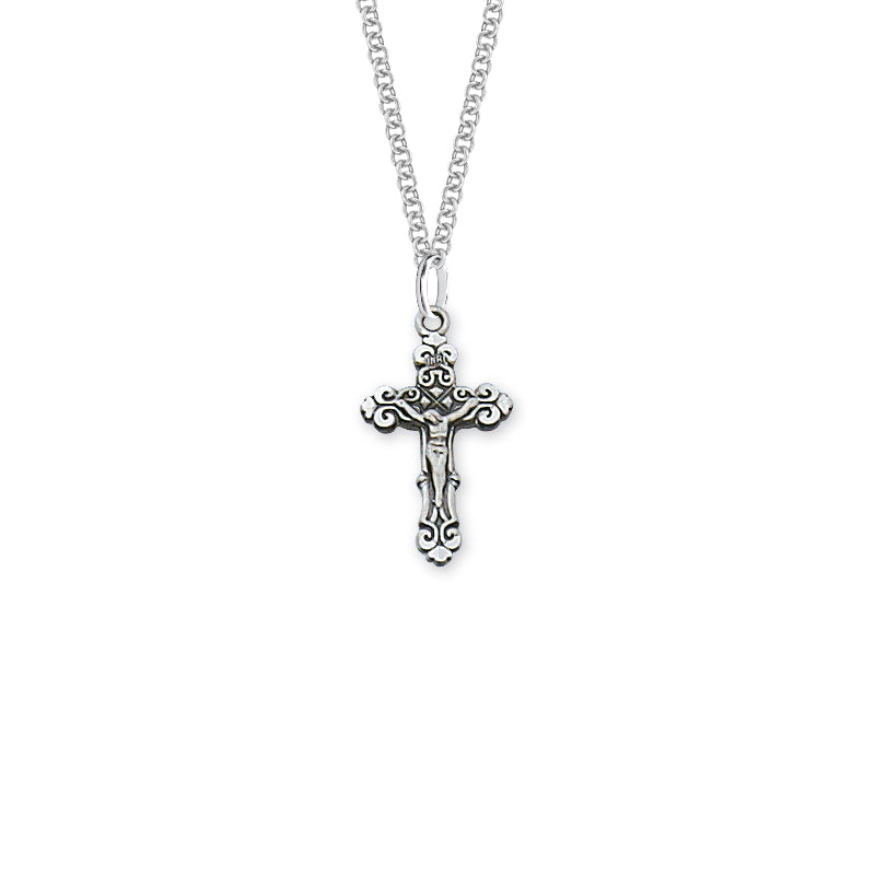 Tiny Sterling Silver Crucifix Medal