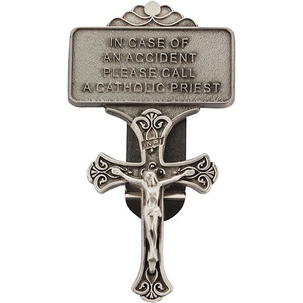 Pewter Crucifix Visor Clip