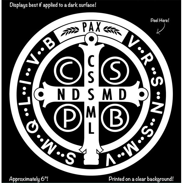 Benedictine Medal White Decal