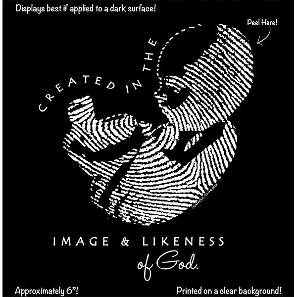 In His Image White Decal