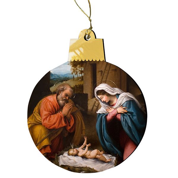 Round Nativity Cutout Ornament
