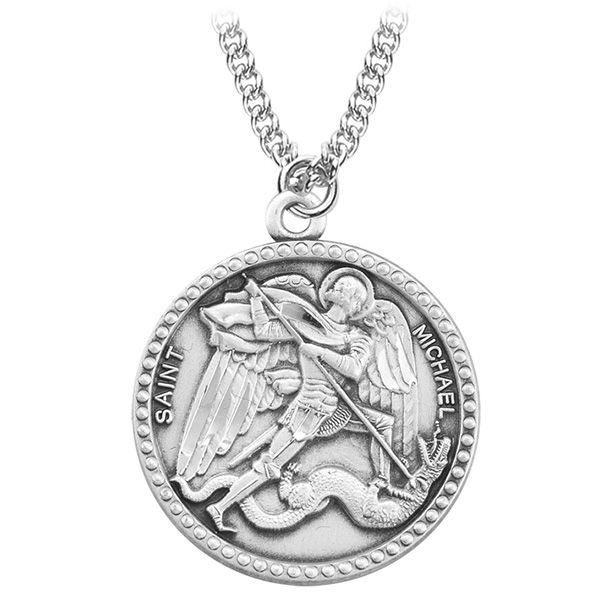 Sterling St Michael Roped Edge Medal