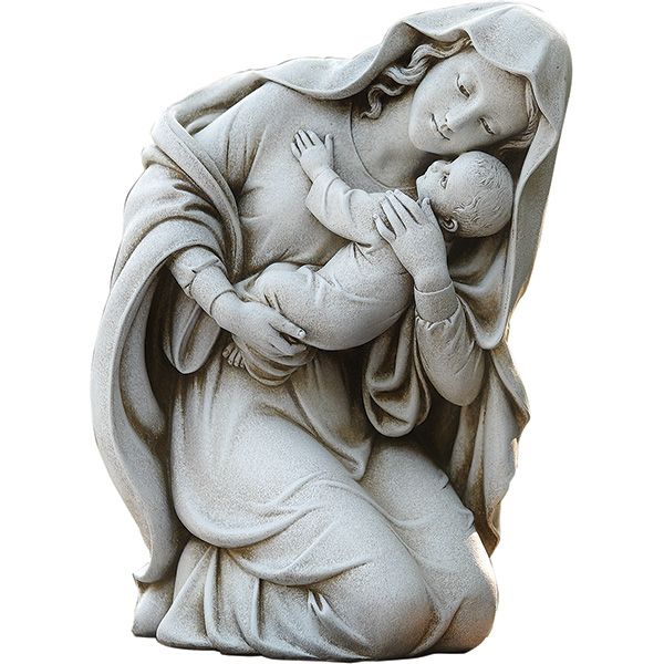 Kneeling Madonna and Child Outdoor Statue
