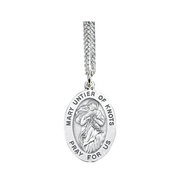 Mary Untier of Knots Sterling Silver Medal