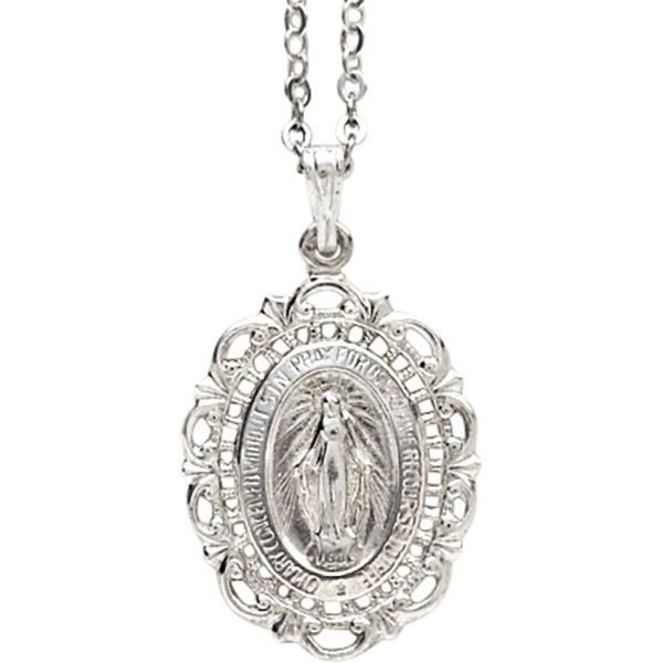 Sterling Silver Filigree Miraculous Medal