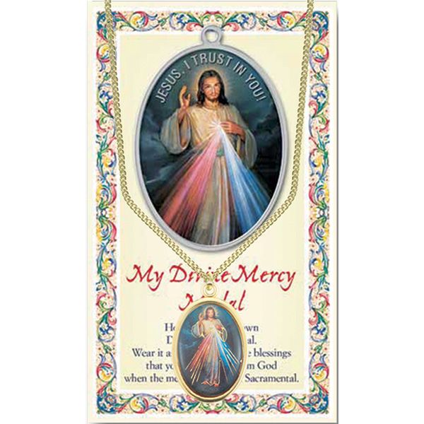 Divine Mercy Enameled Patron Saint Medal