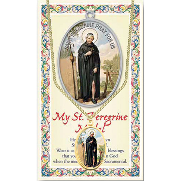 St Peregrine Enameled Patron Saint Medal