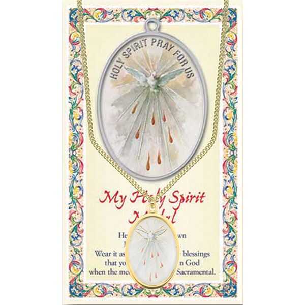 Holy Spirit Enameled Patron Saint Medal