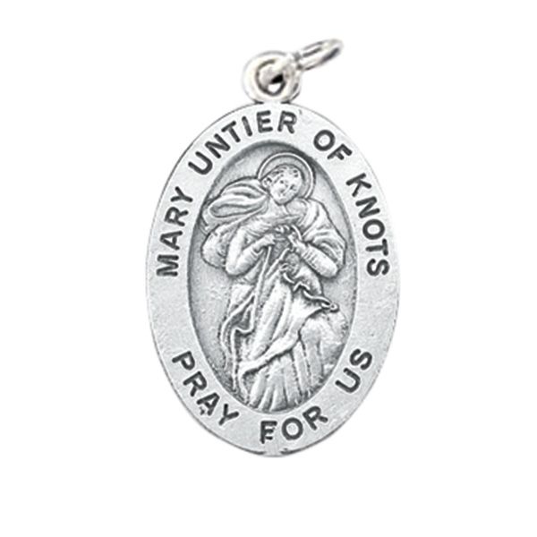 Mary Untier of Knots Oxidized Medal
