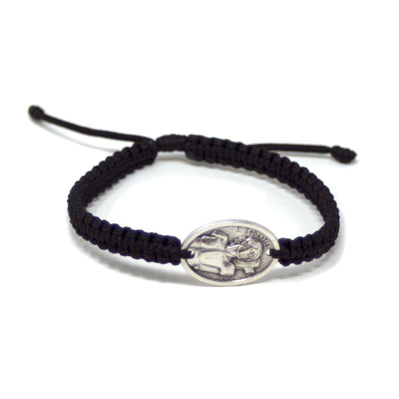 St Sebastian Patron Saint Corded Bracelet