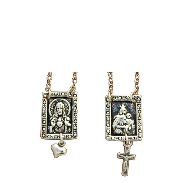 Sterling Silver Distressed Scapular Medal