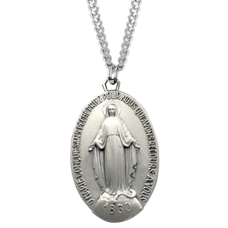 Large French Miraculous Medal Pendant