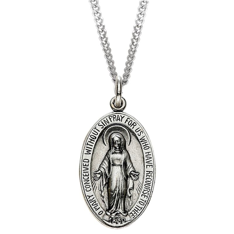 Oval Miraculous Medal Pendant