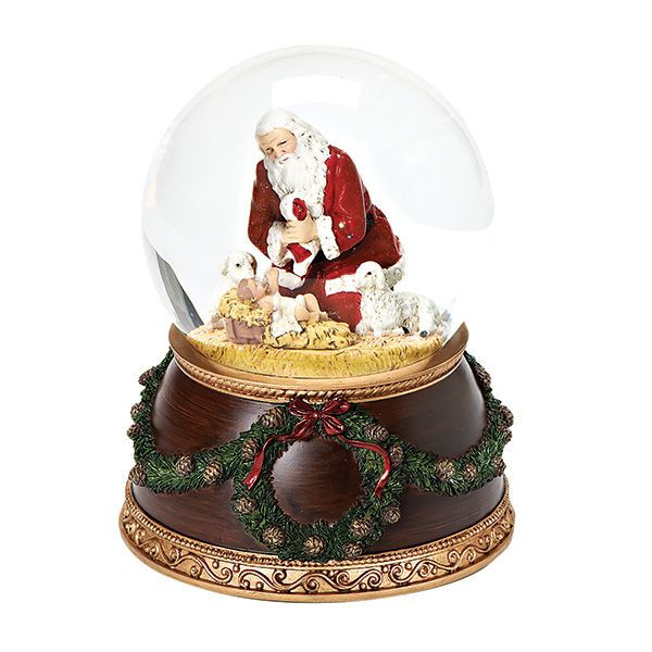 Musical Kneeling Santa Glitterdome