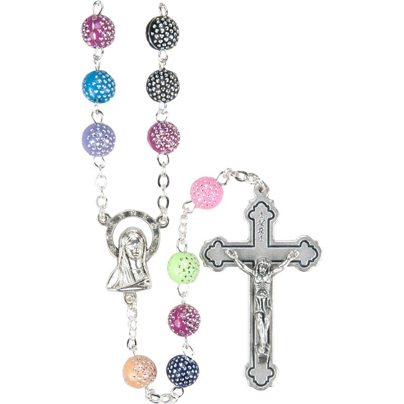 Multi Color Glimmer Ball Rosary