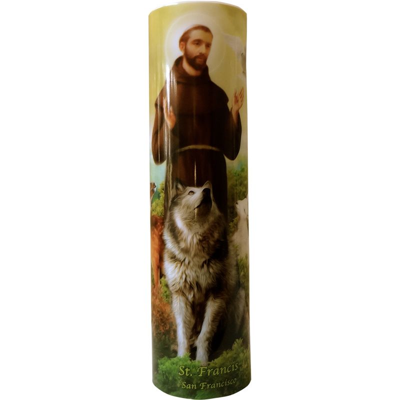 St Francis LED Candle