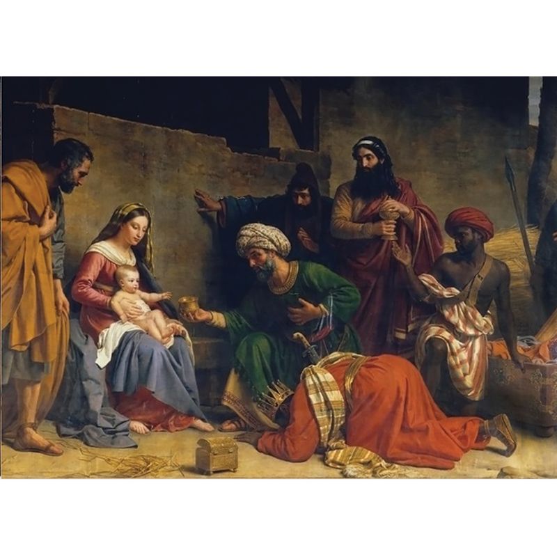 Adoring The Christ Child Christmas Card