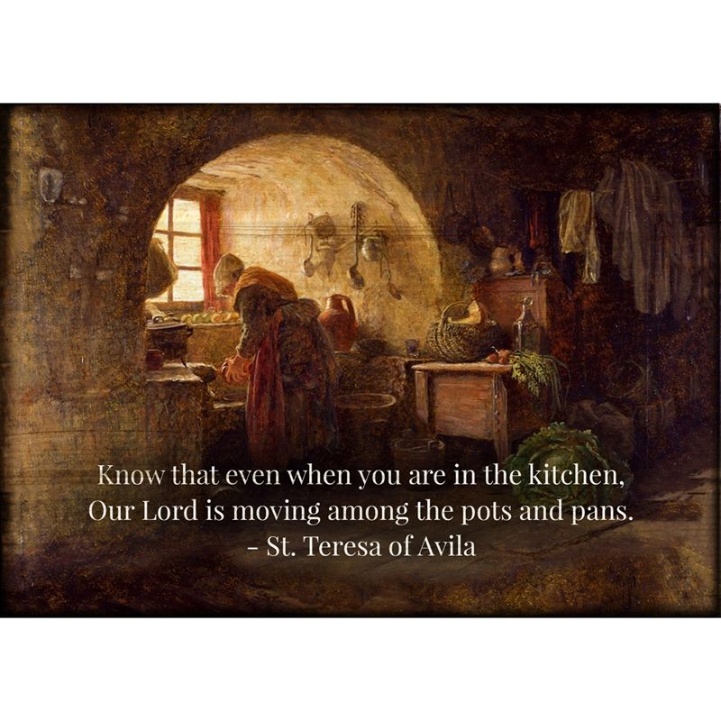 Among the Pots and Pans Rustic Wood Plaque