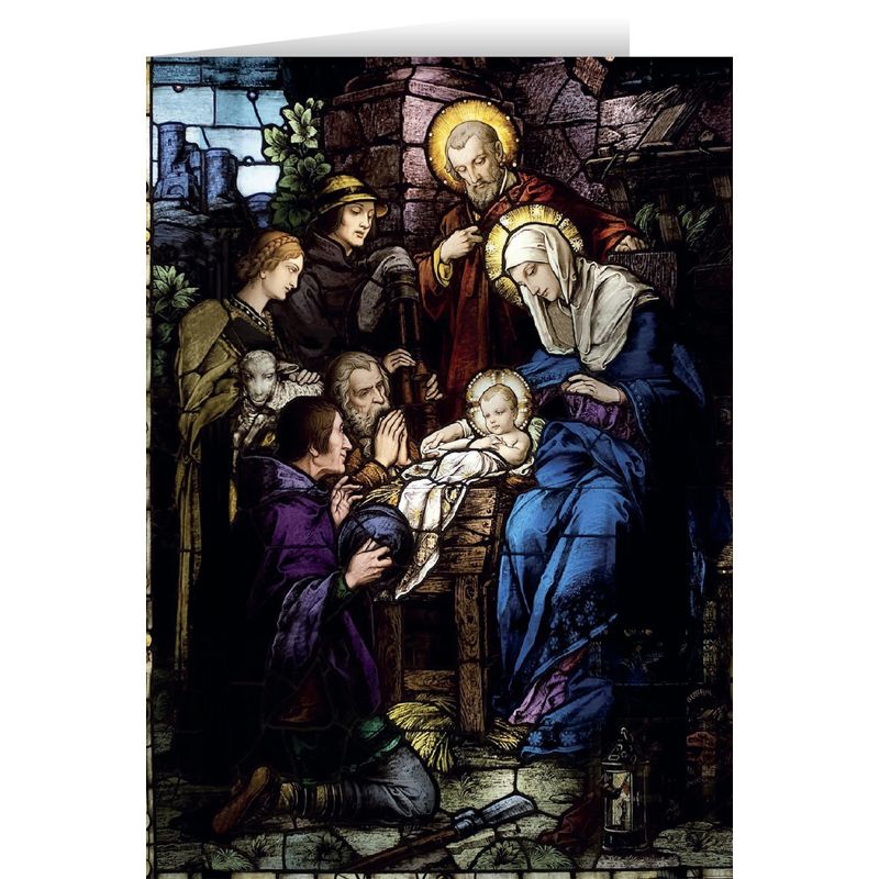 Nativity Stained Glass Christmas Card