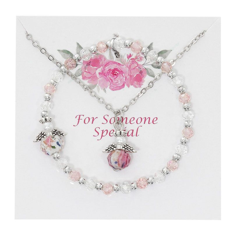 Angel Pendant And Bracelet Set