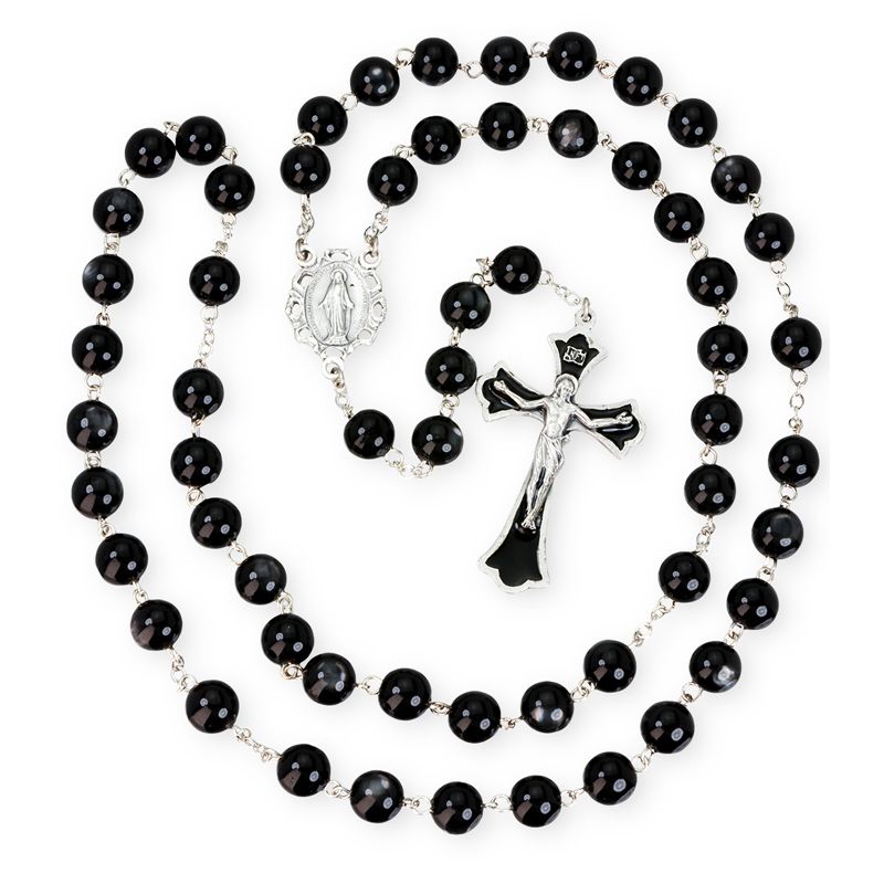 Black Acrylic Bead Rosary