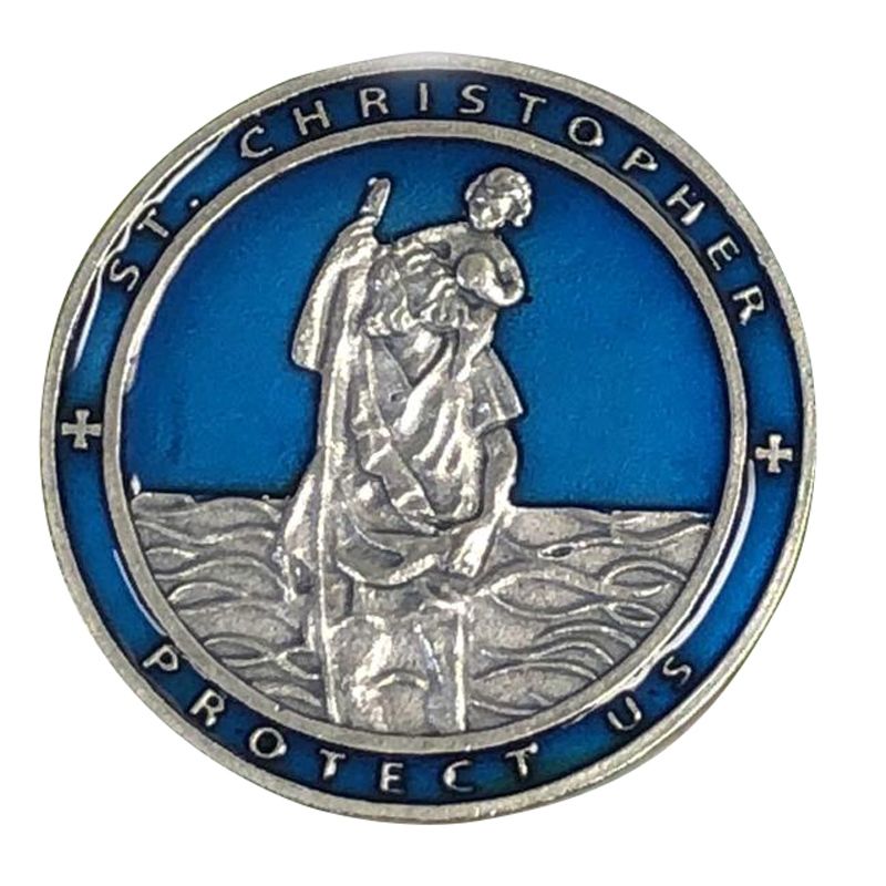 St Christopher Enameled Visor Clip