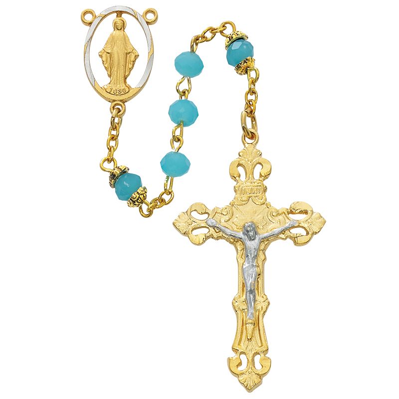 Aqua Crystal Rosary