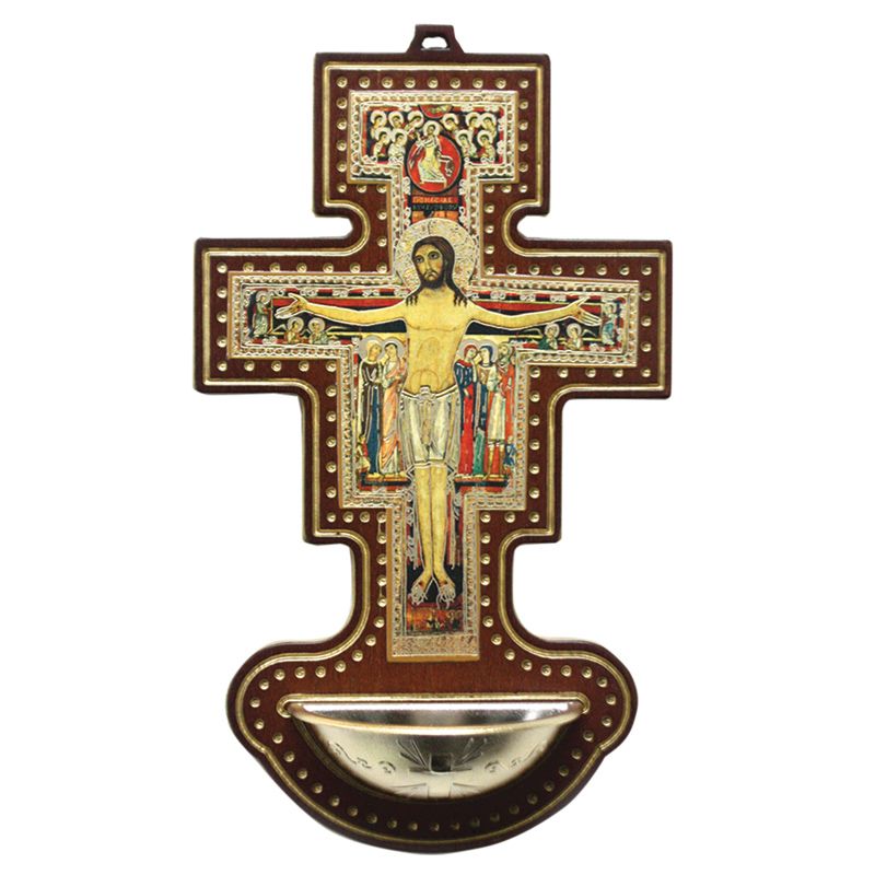 San Damiano Crucifix Holy Water Font