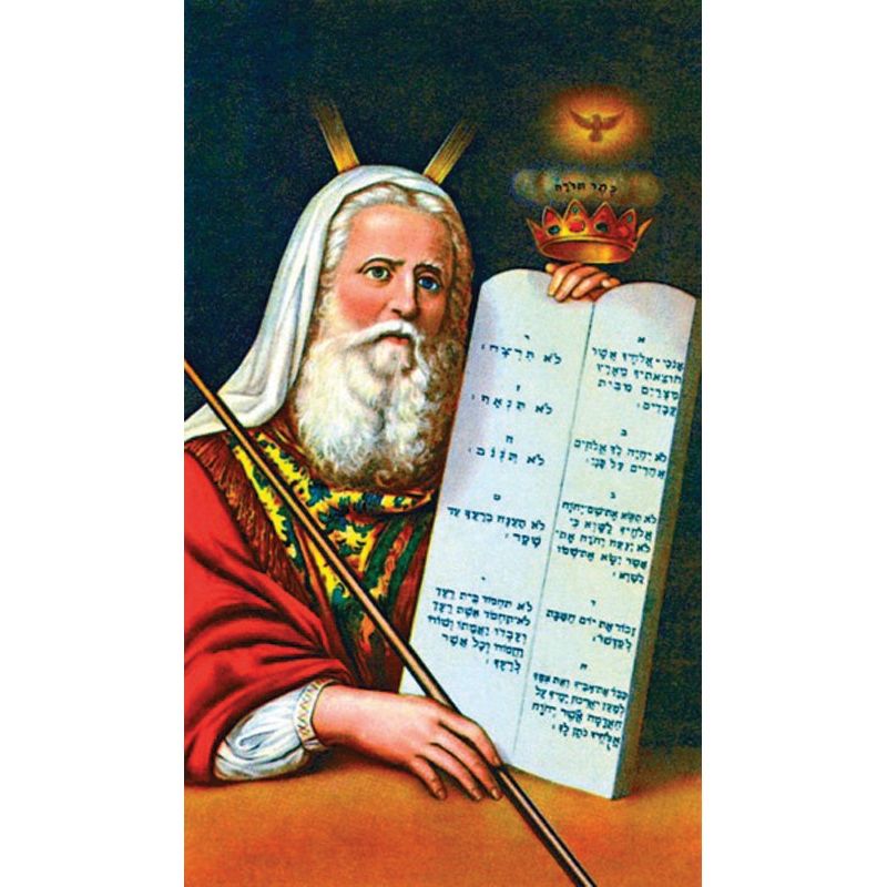 The Ten Commandments Holy Card