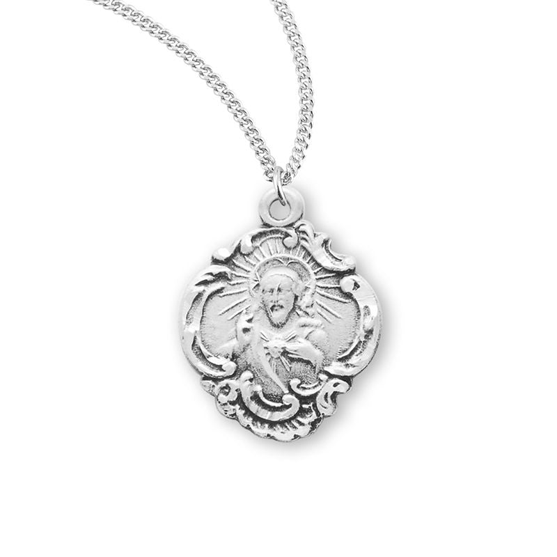 Sterling Silver Baroque Scapular Medal
