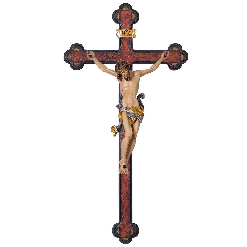 Painted Cross Baroque Crucifix