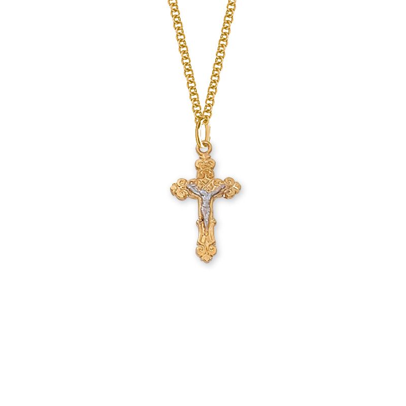 Gold Plated Petite Crucifix Pendant